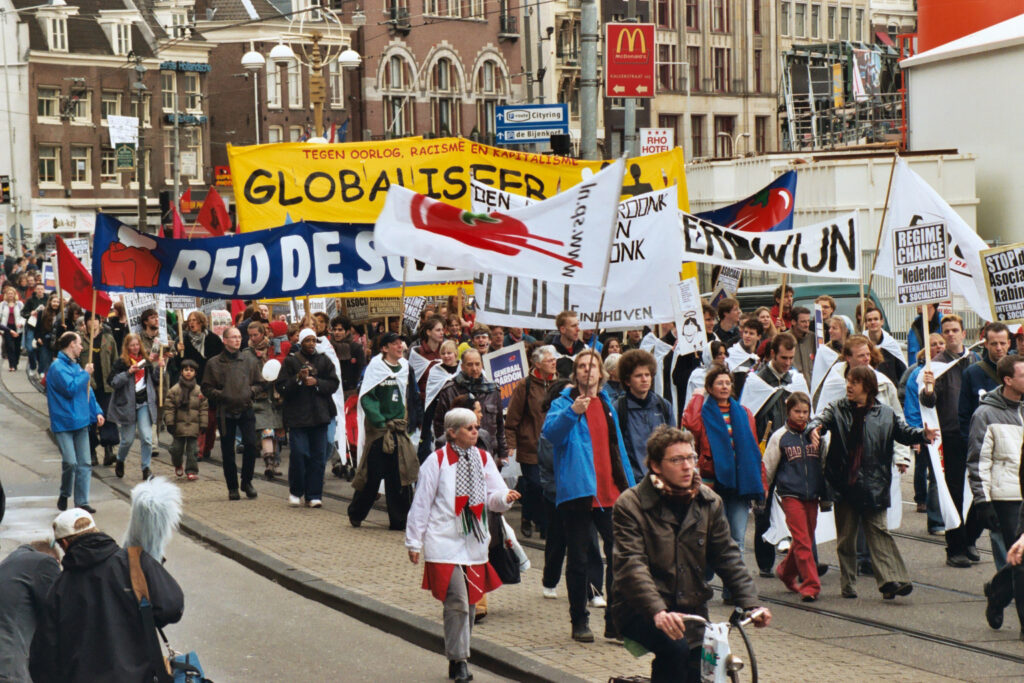 Foto Vluchtelingendemonstratie 2004 op het Rokin